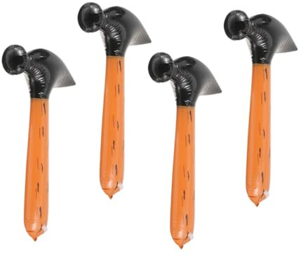 Toyvian 4pcs Inflatable Hammer Toy for Boy Girl Grain Design for Pool Parties Birthday Celebrations and Fun Decorations Water Amusement Accessory for Boy Girl