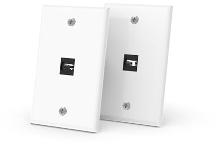 RUIPRO Lot de 2 plaques murales Keystone, plaque murale simple avec coupleur HDMI 8K Keystone (1Port-2P)