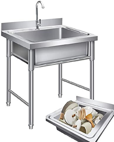 Fregadero Industrial de Acero Inoxidable Fregadero de restaurante comercial Fregadero de catering Fregadero independiente de acero inoxidable - Juego de fregadero de cocina de restaurante co