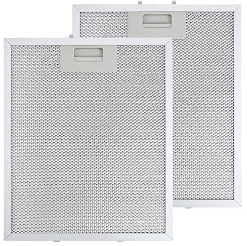 BlueXP 2 Pieces 310 × 250 mm Cooker Hood Filter for AEG Cooker Hood White High Oil Storage Capacity High Temperature Resistance - Replacement Part with 5 Layers