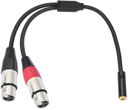 Plomevry Dual XLR to 1/8 Female Adapter,Balanced Mini Jack(3.5mm) Female to Microphone Cable, for Speaker Mixer