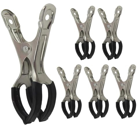 Teksome Attaches pour Bâche De Piscine,6 Pièces Outils en Acier Inoxydable - Accessoires pour Piscine Enterrée Spa Maille Isolante Jardin Extérieur Bain Chaud Maison