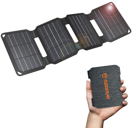 FlexSolar Panneau solaire portable de 10 W pour chargement mobile pour smartphones