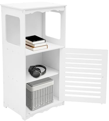 LOIRIIC Armoire de salle de bain, autoportante, étroite, petite armoire pour papier toilette, armoire de toilette avec tiroirs, pour petits espaces, salon, couloir, blanc, 37,6 x 28 x 79,8 cm