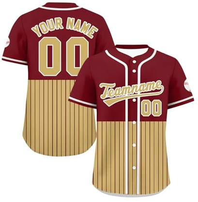 Magliette Personalizzate, Maglie da Baseball, Maglie da Football Americano Maglie Stampate con Il Tuo Nome e Numero, Adatte a Uomini, Donne e Bambini Maglie da Tifoso