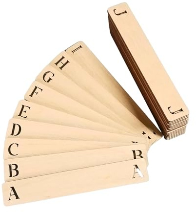 LIGMORA Alphabetische Regalteiler A-Z – 26 Schallplatten-Trennwände aus Holz, 3 mm Birkensperrholz, Medien-Organizer für LP, CD, DVD & Bücherregale – Alphabet-Aufbewahrungs-Trenner-Set