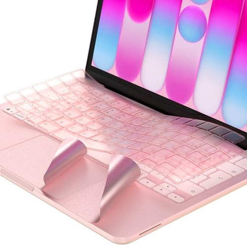 EooCoo Keyboard Cover for MacBook Neo 13 A18-Pro, Palm Rest Cover, Pink | [100% Match Official Color] Laptop Accessory Compatible with Mac Neo 13 2026 (A3404), UK Layout TPU Keyboard Cover