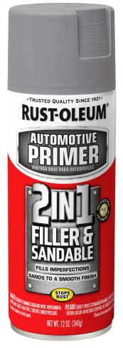 Rust-Oleum 260510 Stops Rust Automotive 2-in-1 Filler & Sandable Primer Spray, 12 oz, Gray