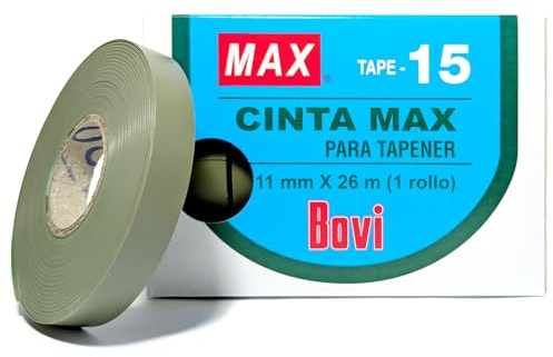 Elixir Gardens 10 x Max Tapener No. 15 Olive Green Plant Machine Tying Tapes/Ribbons (Full Box) | 26m Per Roll