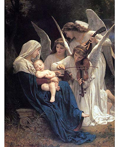 Wee Blue Coo William Adolphe Bouguereau Song Of Angels Old Master Painting Art Print Poster Wall Decor Kunstdruck Poster Wand-Dekor-12X16 Zoll