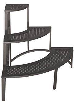 MBM 169479 Blumentreppe Romeo, rund, 60 x 60 x 60 cm, Eisengestell Flächenfarbe marone antik