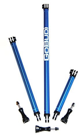 GoBUDi Extension Pole Set Compatible With All Gopro Hero Cameras - 3 Extensions And Bolts