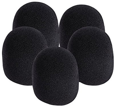 On-Stage, microfono a sfera in schiuma, colore: nero, confezione da 5