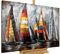 KunstLoft Metallbild 3D | 100% HANDGEFERTIGT | 100x70x5cm | Wandbild Metall Deko 'Sailing to Nowhere' | Segelschiffe Boote | Blau Bunt | Metall Wanddeko Wohnzimmer