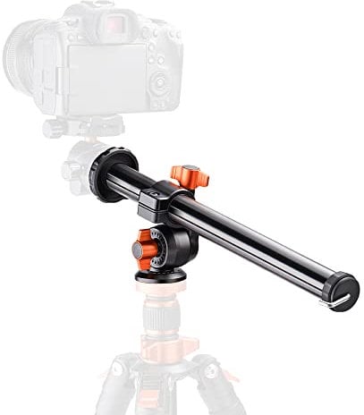 K&F Concept Mittelsaeule Auslegearm Kameraauslegearm 30cm mit Spigot 1/4 Zoll u. 3/8 Zoll Belastbarkeit 5KG schwarz
