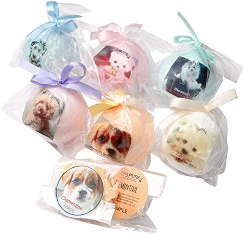 SPA PURE ADOPT-A-Puppy Bombes de bain pour enfants avec 6 adorables bombes de bain XL avec chiots surprise à l'intérieur, faites à la main, bombes de bain naturelles, idée cadeau d'anniversaire pour