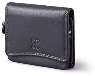 Lakeland Leather Ladies Small Leather Flapover Purse in Black