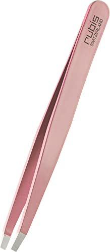 Rubis Universal Augenbrauen Pinzette - gerade Spitze - Pinzette Augenbrauen zupfen - Rosa