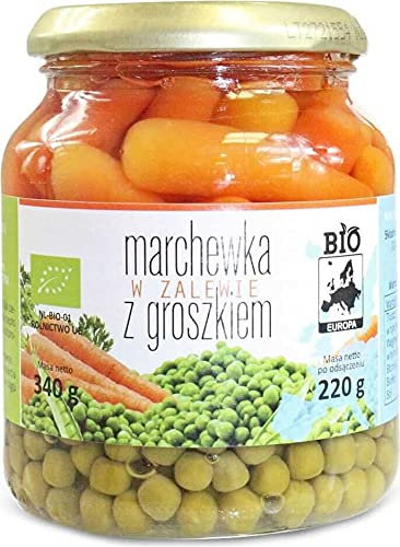 Karotte mit Erbsen in Bucht in Glas BIO 340 g (220 g)- BIO EUROPA