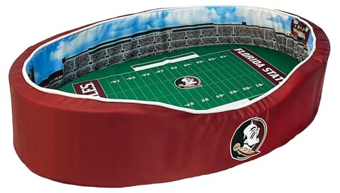 StadiumSpot Officially Licensed NCAA Premium Oval Dog Bed, Florida State, Large