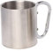 BAISENJF Camping Mug Stainless Steel Camping Cup with Handle Silver Double Wall Carabiner Outdoor Mug for Travel Hiking Trekking Outdoor Activities
