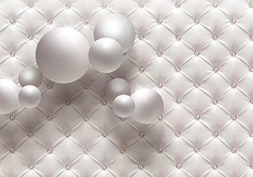wandmotiv24 Fototapete 3D Muster Kugeln, 400 x 280 cm - selbstklebende Strukturtapete, Wanddeko, Wandbild, Wandtapete, Perle, Edel, Polster M1139