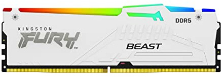Kingston FURY Beast White RGB 32GB 5200MT/s DDR5 CL40 DIMM Desktop Gaming Memory Single Module Intel XMP - KF552C40BWA-32