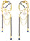 Einzigartiges abstraktes Gesicht Art baumelnde Ohrringe für Frauen Mädchen Umriss Strass Tassel Dény Hollow aus Ohrringe Schmuck Mode baumelt lange Aussage leichte Ohrringe... (Golden Blue Diamond)