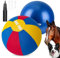 ANC POP Herding Ball für Hunde Pferd & Abdeckung, 63,5 cm, Ball für Pferde, groß mit Handpumpe zum Spielen, Pferdespielzeug für Pferdestand, Rot und Blau und Gelb
