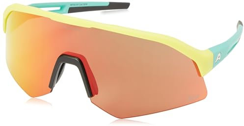 ALPINA Unisex Sonic HR Q-LITE - Stylische Sportbrille, schnelle Brille für Damen und Herren, yellow-turquoise matt