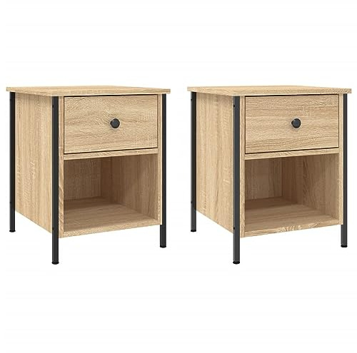 vidaXL Nachttische 2 STK. Sonoma-Eiche 40x42x50 cm Holzwerkstoff