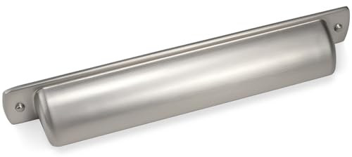 POVEFONK 10 Pack 5 inch(128mm) Brushed Satin Nickel Kitchen Cabinet Handles Cabinet Cup Pulls Sliver Drawer Cup Pulls Kitchen Cabinet Hardware