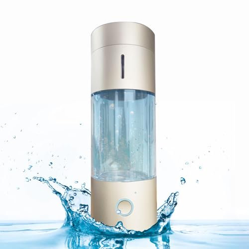 Botella de agua de hidrógeno, contenido de hidrógeno ≥4000 ppb, generador de agua de hidrógeno portátil con tecnología PEM y SPE, generador de agua de hidrógeno portátil de 230 ml (Dorado champagne)