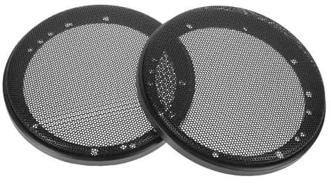 HOMSFOU 2 Pièces Grille de Haut-Parleur Enceinte Sono Trompette protéger Cercle décoratif Couverture de Gril Accessoires Filet de Fer