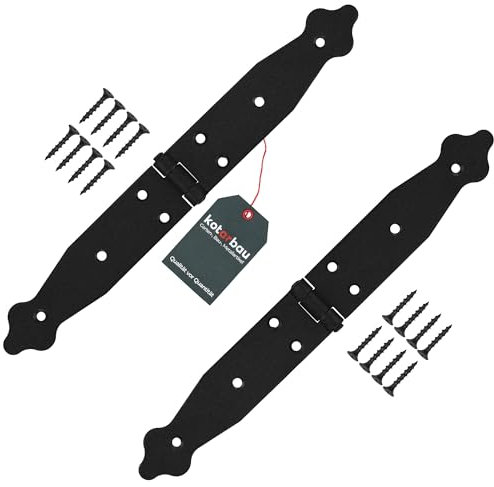 KOTARBAU® 2er Set Ladenband Türbänder 150 x 150 x 35 mm aus Pulverbeschichtetem Stahl Torscharnier Türband Schwarz Scharniere Klappbar Fensterscharnier Holztür Gartentor Scharnier Kistenband Torbeschl
