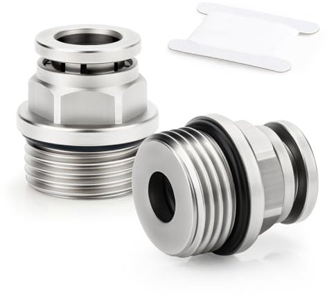 TAILONZ PNEUMATIC Racor recto macho de 8 mm de diámetro exterior x rosca BSP de 3/8 pulgadas para conexión a presión Niquelado de cobre TPC8-03 (paquete de 2)