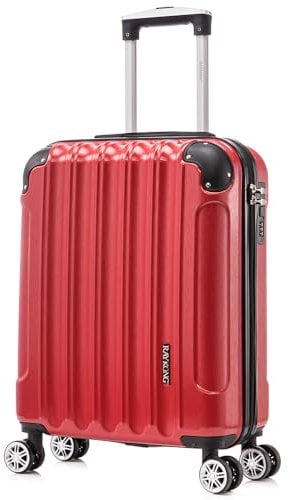 Valise Cabine 55x40x20cm (44L) Polycarbonate - Capacité Maximale - Serrure integrée - 20 Pouces - (RK04|Rouge)