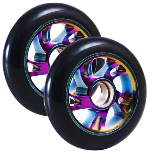 GIONAR Roller-Räder, 100 mm, mit ABEC-9-Kugellager, PVC-Räder für Razor Apollo Cox Swain Stunt-Scooter