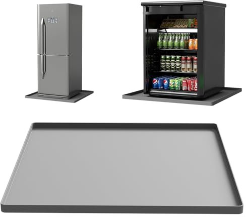 EWX Mini Fridge Silicone Mat 23.6x23.6x0.4 - Non-Slip, Spill-Proof, Drip Prevention | Ideal for Refrigerators, Washing Machines, Dryers, Wine Coolers, and Dishwashers