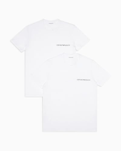 Emporio Armani Herren 2-Pack Crew Neck T-Shirt, weiß/weiß, XL