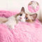 Panier pour Chats et Chiens - Coussin Lavable avec Coussinets Ronds de Soulagement, Doux et Confortable pour Chat Moyen/Petit Chien (70cm, Rose)