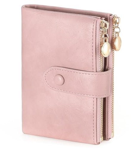 FALAN MULE Piccolo Portafoglio Donna in Pelle con blocco RFID, Compatto Portatile Corto Borsellino per Signore con portamonete