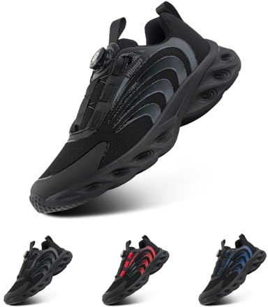 Hitmars Baskets Homme Chaussures de Sport Running Sneaker Air Chaussures de Course Chaussures de Marche Chaussures de Running Jogging Fitness Gym Outdoor Noir EU 43