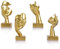 LCCCK Gesicht Skulpturen Deko Figuren 4er Set – Abstrakte Kunstharz Deko für Wohnzimmer Schlafzimmer Regal Tisch Büro – Moderne Goldene Mini Statuen Geschenk für Deko Liebhaber