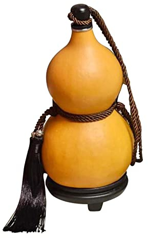 Calabash Bottle,Natural Calabash Decanter,Dried Gourd Water Bottle,Gourds Decorations,with Lid,For Home Decor (700ml)