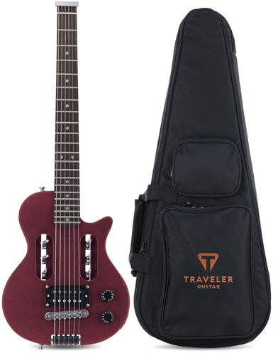 Taveler Guitar EG-1 Studio (Satin Red) mit Deluxe-Gigbag