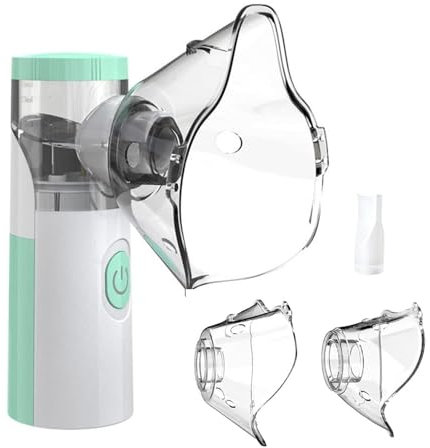 Inhalator,Inhalationsgerät tragbar Vernebler Set,Geräuscharmes Inhalator mit Mundstück,Inhalator Vernebler für Kinder und Erwachsene,Inhalator mit Mundstück，USB wiederaufladbar