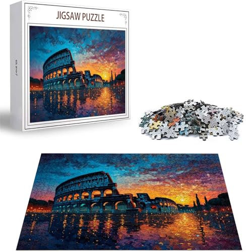 Puzzle Rom Puzzle 5000 Teile, Holzpuzzle Erwachsene, Mehrfarbig Holzpuzzle, Klassische Puzzles Kolosseum Wooden Jigsaw für Erwachsene Und Kinder 14 Jahren, Geschenke Home Wand Dekor 156x105cm D-335