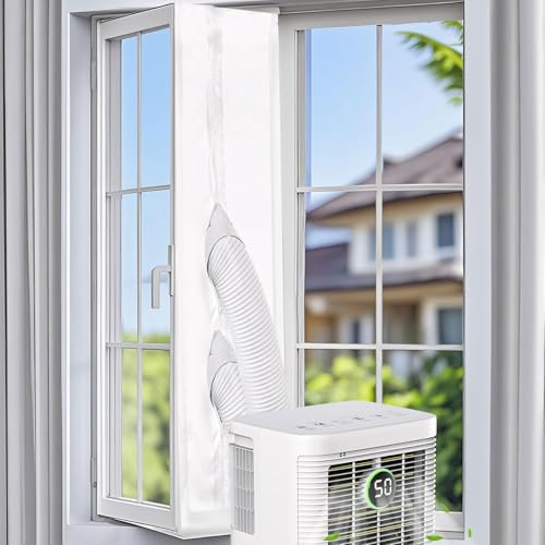 Klimaanlage Fensterabdichtung, Fensterabdichtung Für Mobile Klimageräte, Klimaanlagen, Wäschetrockner, Ablufttrockner, Keine Bohrlöcher Erforderlich Für 300/500/600cm Fenster (5M)