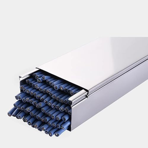 HDYZJQ cable trunking Cable Channels to Hide Wires, Stainless Steels Cable Trunking Raceway for Office/Warehouses/Workshop, Wall Floor Ethernet Wire Concealer(WxH-80x40mm)